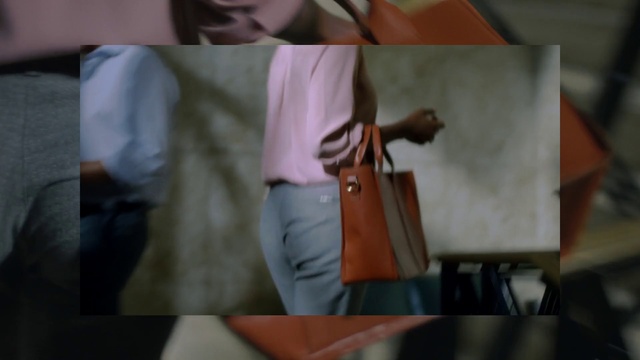 Video Reference: Sleeve, Gesture, Street fashion, Waist, Rectangle, Denim, Art, Font, Wrist, Formal wear