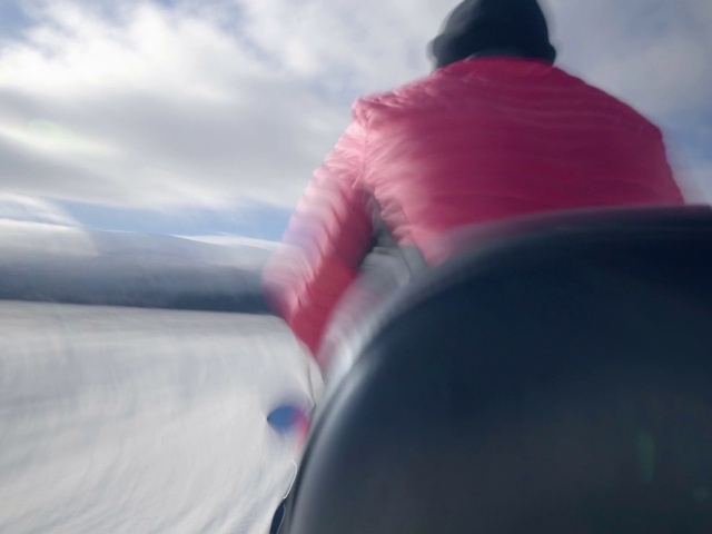Video Reference: Cloud, Sky, Travel, Tree, Freezing, Landscape, Electric blue, Personal protective equipment, Recreation, Magenta