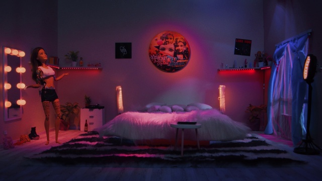 Video Reference: Furniture, Light, Purple, Interior design, Comfort, Pink, Red, Lamp, Magenta, Entertainment