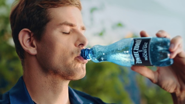 Video Reference: Bottle, Water, Blue, Drinkware, Gesture, Water bottle, Drink, Plastic bottle, Drinking water, Drinking