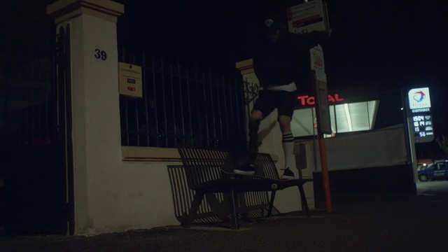 Video Reference: Chair, Gas, Midnight, Darkness, Event, Room, Font, Art, Visual arts, Night