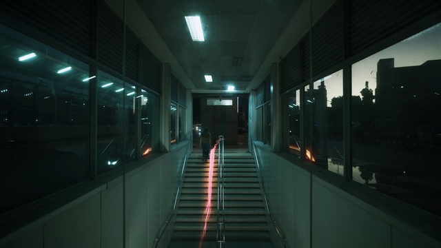 Video Reference: Building, Electricity, Symmetry, City, Stairs, Parallel, Metropolis, Darkness, Ceiling, Road