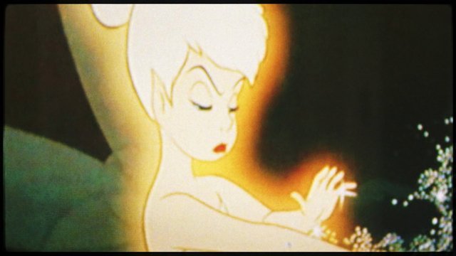 Video Reference: animated, fairy, glowing, sparkles, fantasy, cartoon, female character, magic, dark background, white hair, close-up, illustration