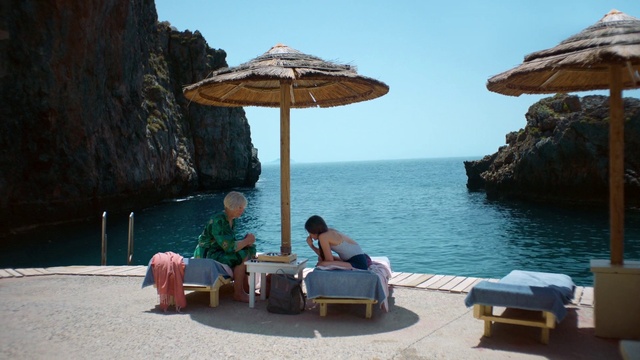 Video Reference: Water, Sky, Azure, Shade, Outdoor furniture, Arecales, Travel, Coastal and oceanic landforms, Leisure, Plant