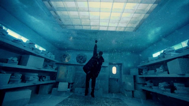 Video Reference: Blue, Azure, Architecture, Interior design, Art, Wall, Electric blue, Shelf, Ceiling, Flooring