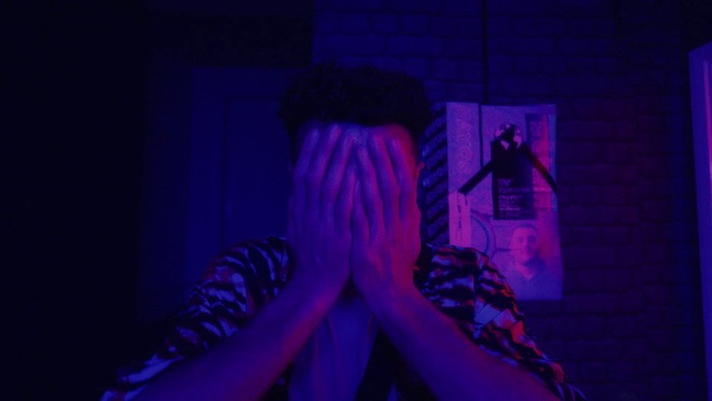 Video Reference: Purple, Blue, Human body, Violet, Performing arts, Entertainment, Font, Art, Magenta, Electric blue