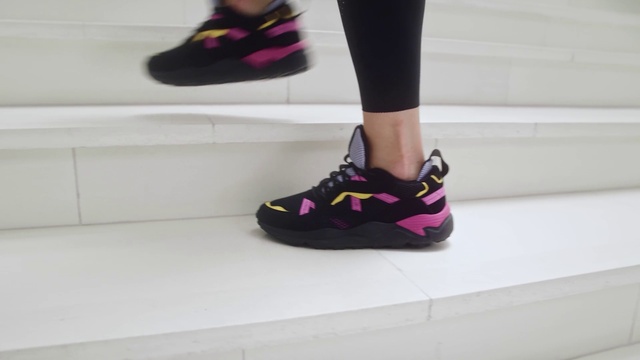 Video Reference: Footwear, Shoe, Leg, Purple, Street fashion, Dress, Grey, Pink, Sportswear, Violet