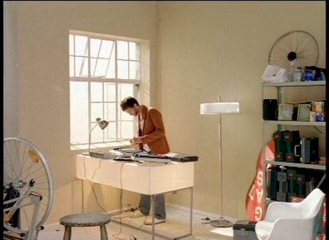 Video Reference: Furniture, Window, Building, Shelf, Table, Interior design, Floor, Flooring, Shelving, Bicycle wheel