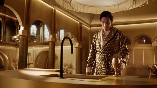 Video Reference: Photograph, Sleeve, Interior design, Tap, Plumbing fixture, Sink, Countertop, Fashion design, Event, Room