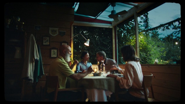 Video Reference: Table, Tableware, Chair, Event, Leisure, Tree, T-shirt, Fun, Recreation, Conversation