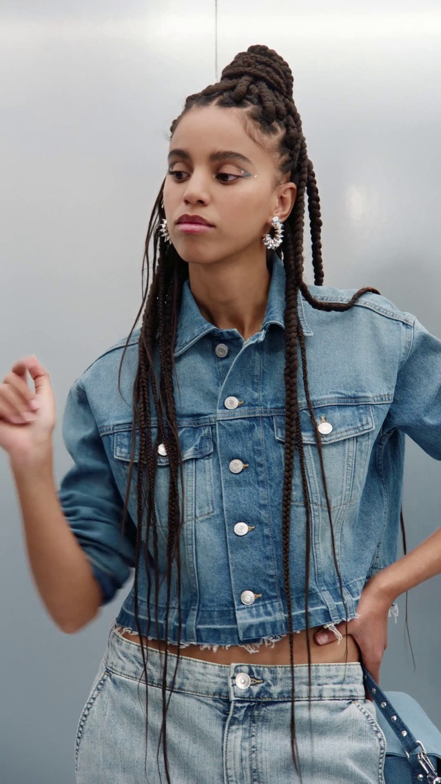 Video Reference: Joint, Lip, White, Fashion, Neck, Sleeve, Gesture, Collar, Cool, Denim