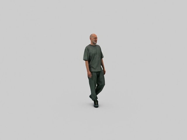 Video Reference: man, walking, standing, green clothing, plain background, minimal, isolated, studio, full body, adult, casual wear, empty space