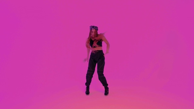 Video Reference: Arm, Purple, Gesture, Knee, Violet, Pink, Sunglasses, Thigh, Waist, Magenta