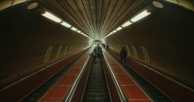 Video Reference: Building, Symmetry, Parallel, Tunnel, Tints and shades, Road, Metal, Darkness, City, Electricity