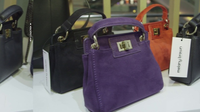 Video Reference: Purple, Shoulder bag, Luggage and bags, Material property, Rectangle, Bag, Electric blue, Magenta, Travel, Strap