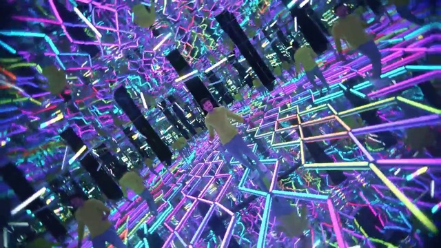 Video Reference: Purple, Violet, Entertainment, Electricity, Music, Urban design, Magenta, Font, Visual effect lighting, Space