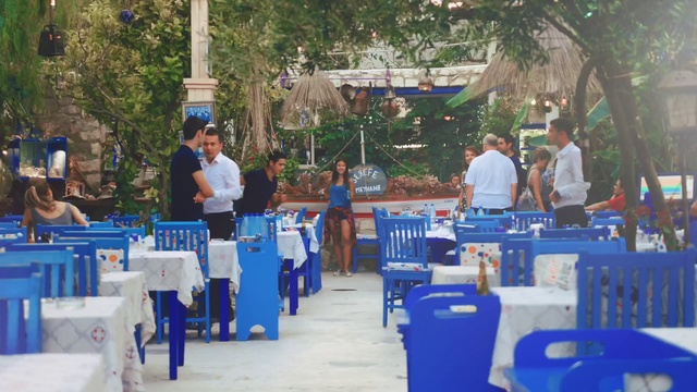 Video Reference: Blue, Plant, Water, Tree, Chair, Table, Leisure, Recreation, City, Event