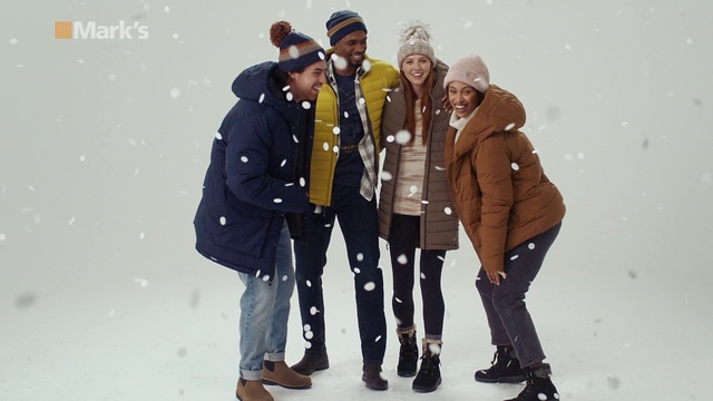 Video Reference: Footwear, Smile, Outerwear, Shoe, People in nature, Gesture, Snow, Happy, Hat, Sneakers