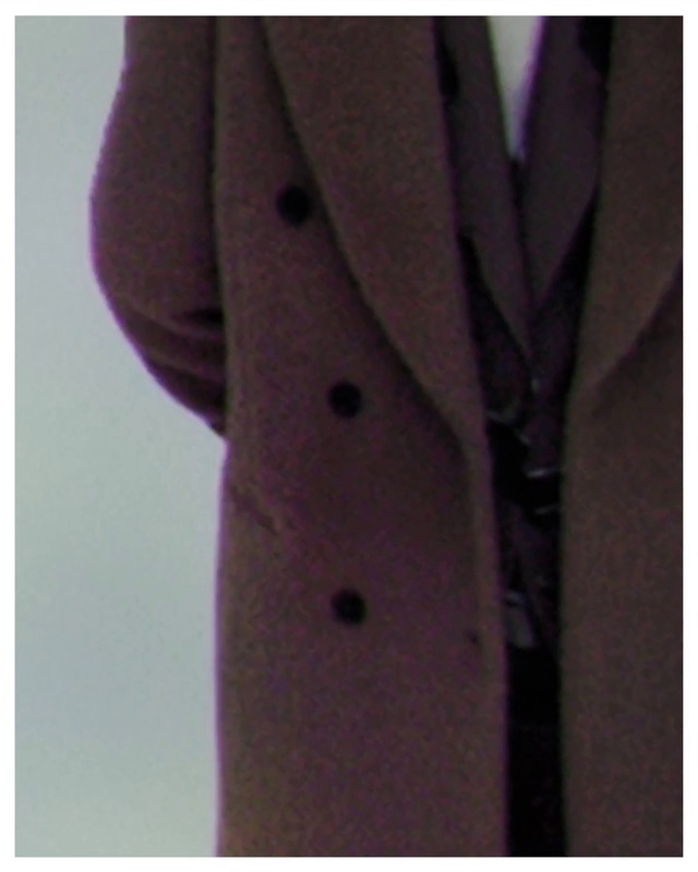 Video Reference: Overcoat, Dress shirt, Sleeve, Gesture, Collar, Waist, Violet, Blazer, Magenta, Trench coat