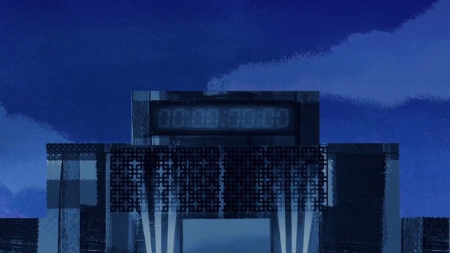 Video Reference: Sky, Tower block, Urban design, City, Facade, Electric blue, Metropolis, Cloud, Font, Building