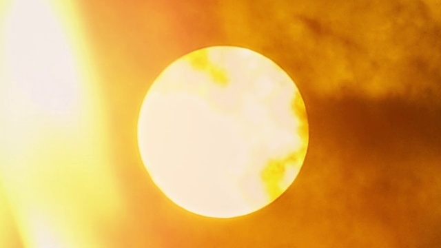 Video Reference: Sky, Cloud, Amber, Orange, Astronomical object, Full moon, Tints and shades, Cumulus, Heat, Art