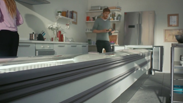 Video Reference: Standing, Interior design, Building, Wood, Kitchen, Automotive exterior, Flooring, Countertop, Hardwood, House