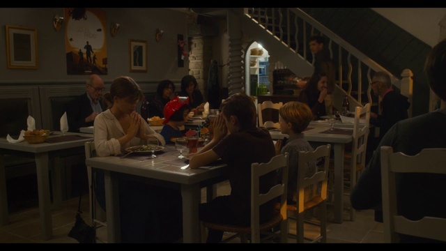 Video Reference: Table, Chair, Space, Event, Darkness, Picture frame, Conversation, T-shirt, Glass, Visual arts