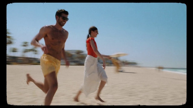 Video Reference: Sky, Shorts, People on beach, People in nature, Beach, Trunks, Happy, Gesture, Bermuda shorts, Travel