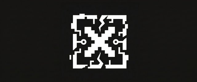 Video Reference: abstract, logo, symbol, geometric, white, black background, minimalist, graphic, icon, centered, monochrome, design