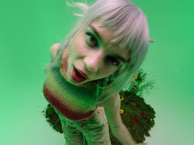 Video Reference: Smile, Green, Happy, Organism, Eyelash, People in nature, Grass, Wig, Long hair, Bangs