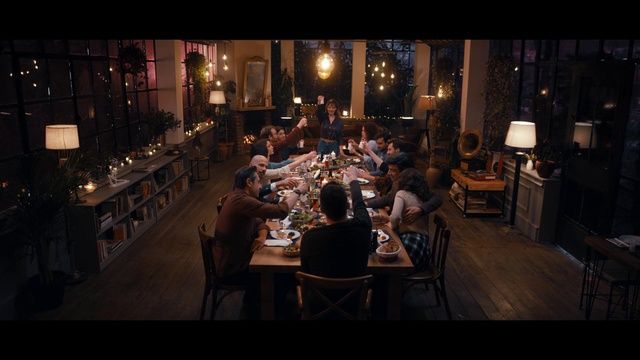 Video Reference: Table, Furniture, Chair, Tableware, Musical instrument accessory, Entertainment, Event, Music venue, Fun, Darkness