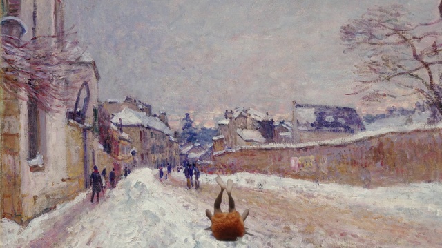 Video Reference: Paint, Snow, Painting, Sky, Art, Wall, Tree, Freezing, Landscape, Window