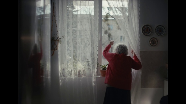 Video Reference: Window, Standing, Interior design, Wood, Curtain, Tints and shades, Window treatment, Glass, Shade, Event