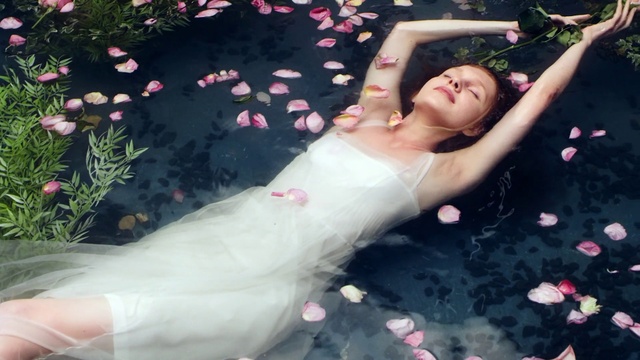 Video Reference: Lip, Plant, Photograph, Flower, People in nature, Petal, Nature, Flash photography, Human body, Dress