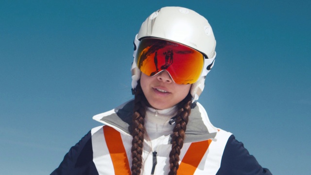 Video Reference: Face, Glasses, Helmet, Goggles, Smile, Sunglasses, White, Hard hat, Sports equipment, Workwear