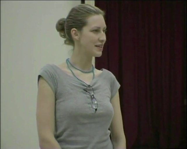 Video Reference: Sleeve, Gesture, Eyelash, Smile, Chest, Curtain, Fashion design, Jewellery, Necklace, Electric blue