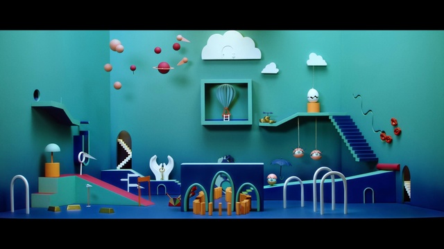 Video Reference: Azure, World, Interior design, Window, Aqua, Wall, Art, Leisure, Font, Building