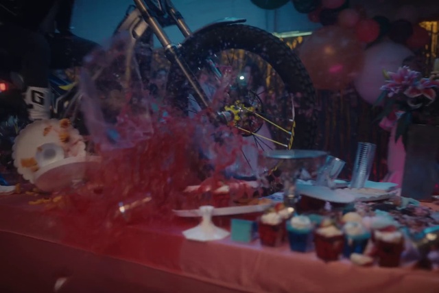 Video Reference: Purple, Entertainment, Window, Toy, Event, Fun, Space, Tableware, City, Glass