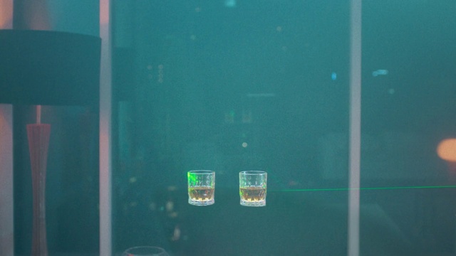 Video Reference: Water, Fluid, Organism, Rectangle, Gas, Glass, Tints and shades, Electric blue, Transparent material, Reflection