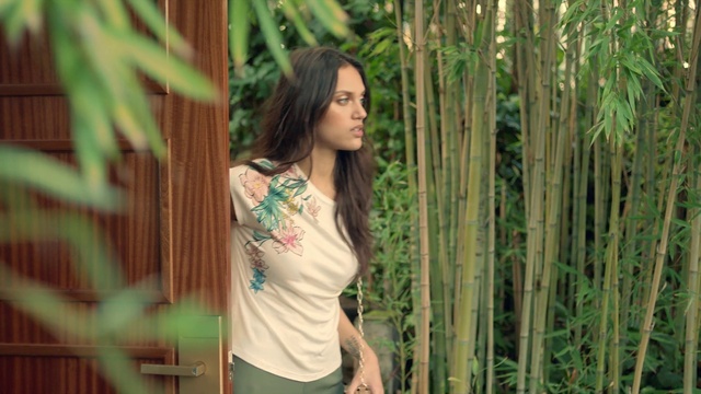 Video Reference: People in nature, Plant, Wood, Sleeve, Vegetation, Flash photography, Grass, Bamboo, Street fashion, Black hair