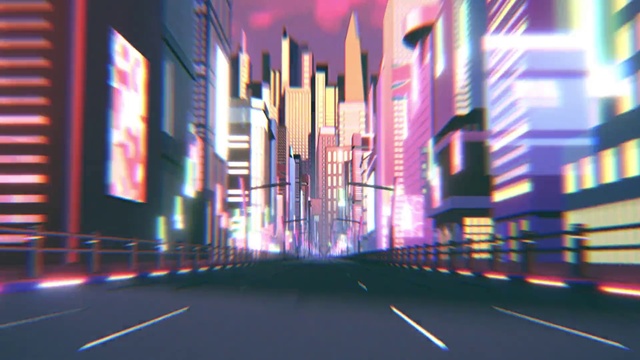 Video Reference: Automotive lighting, Building, Purple, Architecture, Electricity, Line, City, Landmark, Neon, Tower block