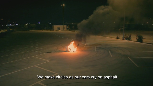 Video Reference: Asphalt, Flame, Fire, Heat, Gas, Road surface, Landscape, Event, Darkness, Midnight