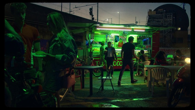 Video Reference: Green, Chair, Table, Entertainment, Building, Fun, Performing arts, Event, Technology, Midnight