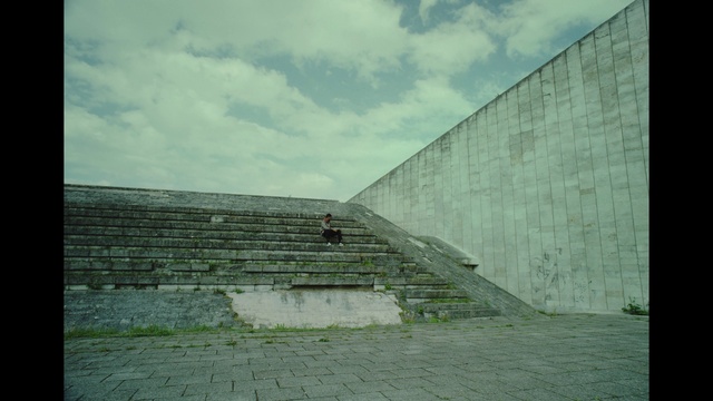 Video Reference: Cloud, Sky, Stairs, Rectangle, Tints and shades, Landscape, Road surface, Composite material, Horizon, Grass