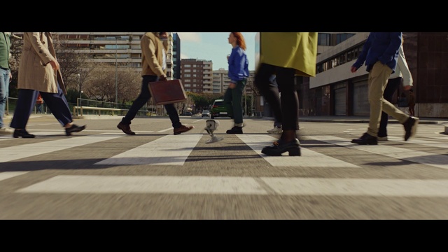 Video Reference: Road surface, Gesture, Thigh, Zebra crossing, Sidewalk, Asphalt, Pedestrian crossing, Waist, Leisure, Tints and shades
