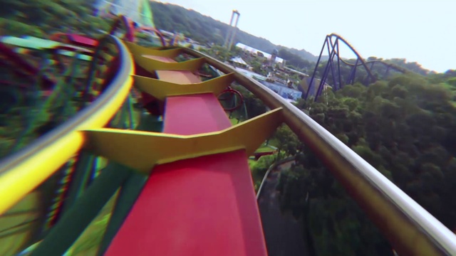 Video Reference: Sky, Leaf, Outdoor recreation, Grass, Chute, Leisure, Recreation, Fun, Amusement ride, Roller coaster