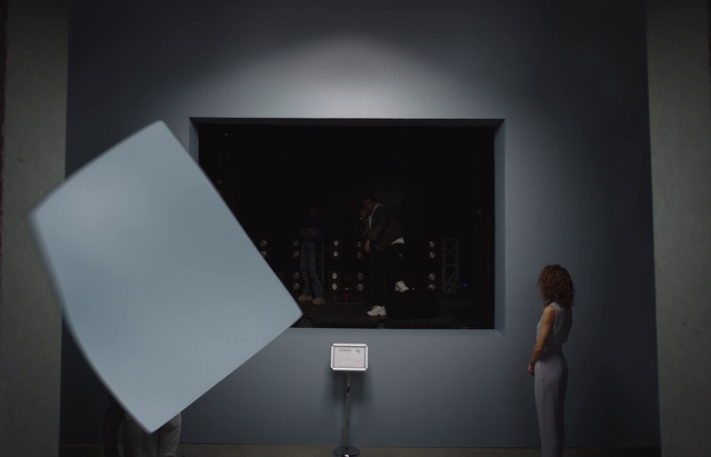 Video Reference: Interior design, Architecture, Grey, Rectangle, Automotive design, Art, Wall, Building, Event, Space