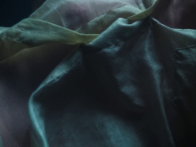 Video Reference: Sleeve, Silk, Tints and shades, Electric blue, Satin, Linens, Collar, Darkness, Pattern, Transparent material