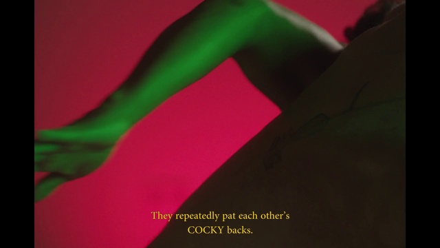 Video Reference: Gesture, Thigh, Sportswear, Knee, Petal, Magenta, Human leg, Nail, Electric blue, Font