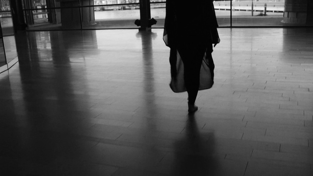 Video Reference: Shoe, Photograph, Leg, White, Black, Standing, Black-and-white, Grey, Style, Road surface